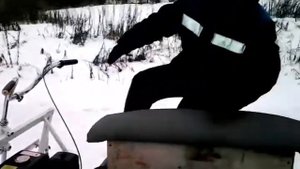 Самодельный снегоход палочник с двигателем 6.5 л.с