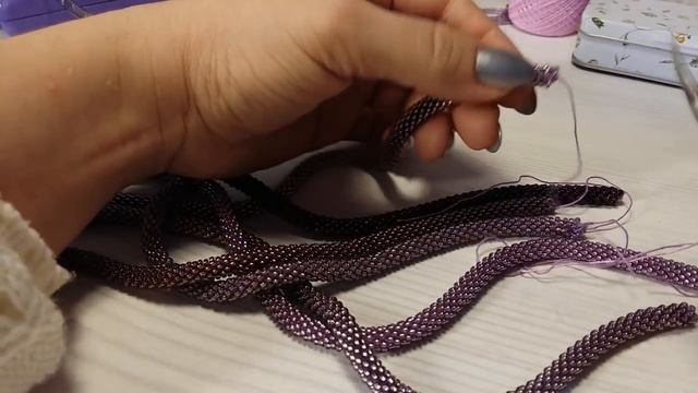 Как сделать косу из бисерных жгутов с градиентом.