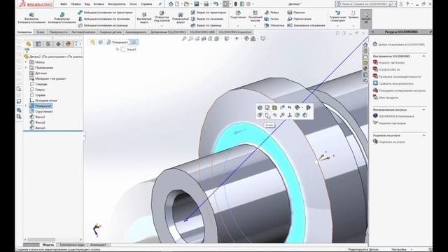 Уроки Solidworks. Штуцер в Solidworks смотреть онлайн