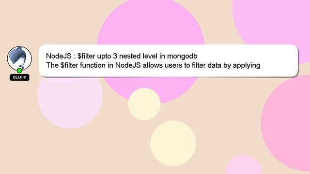 NodeJS : $filter upto 3 nested level in mongodb смотреть онлайн