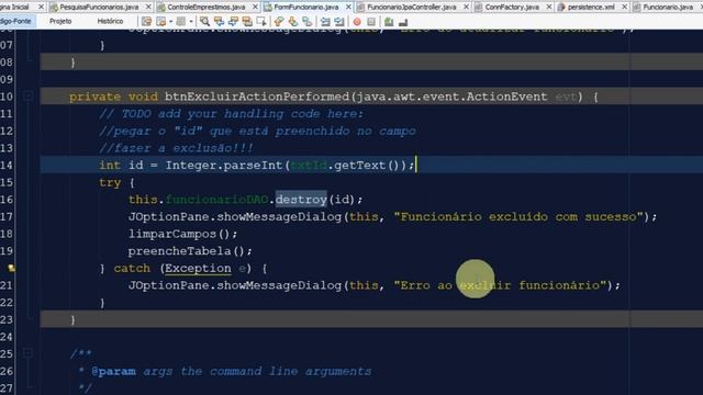 [Curso Java + EclipseLink] (Aula 7) -CRUD de Funcionários - Editar e Excluir смотреть онлайн