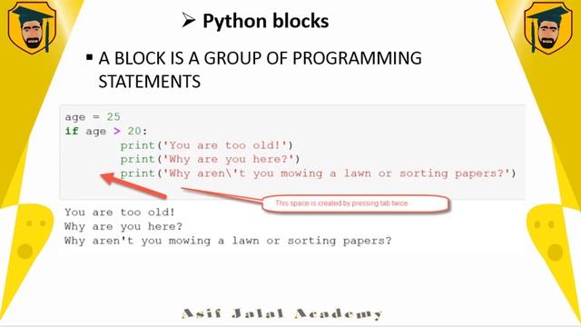 indentation in python | conditional statements in python | ASIF JALAL ACADEMY