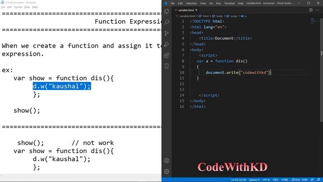 function expression in javascript