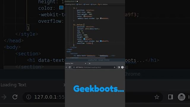 How to Create Text Loading Animation in HTML CSS Only | Geekboots