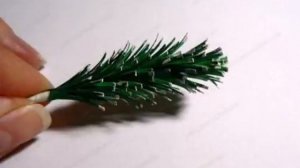 Как сделать пышную ветку елки из бумаги.How to make a Christmas tree branch Paper