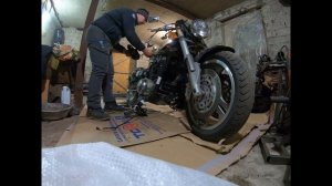 Ремонт Kawasaki VN 1500 Часть 1- Снятие двигателя