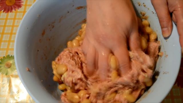 Мясной хлеб с фасолью. смотреть онлайн