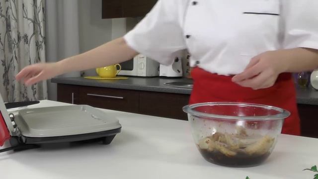 Куриные крылышки в глазури на электрогриле GF-070 смотреть онлайн