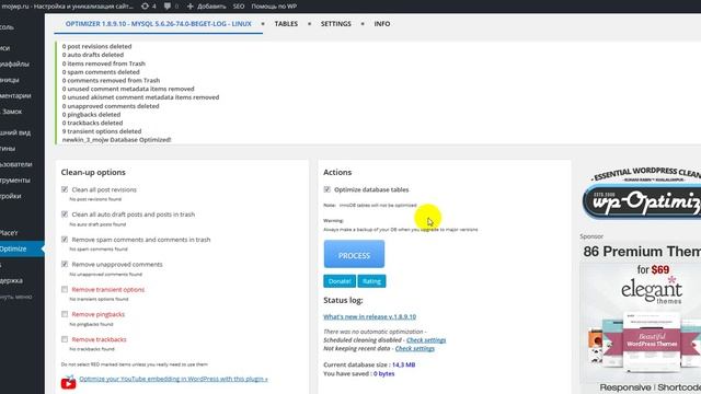 Оптимизируем базу данных сайта при помощи WP-Optimize смотреть онлайн