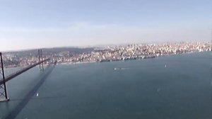 Lisbon Ponte 25 de Abril from Cristo Rei statue