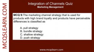 Integration of Channels Quiz Questions and Answers PDF - Marketing Management MCQs - App & eBook