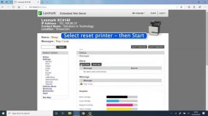 Lexmark Webpage Printer Reset