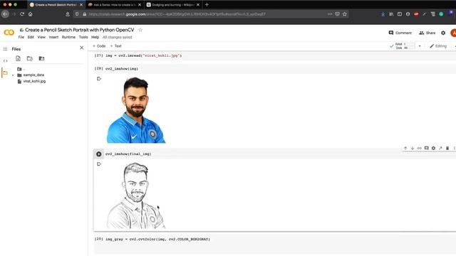 Create a Pencil Sketch Portrait with Python OpenCV смотреть онлайн
