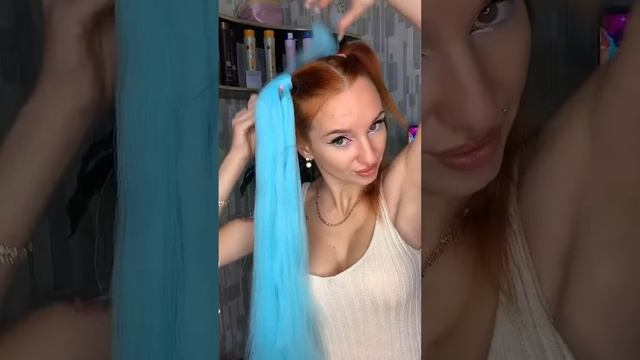 Хвостики с канекалоном - короткие волосы #канекалон #прическа