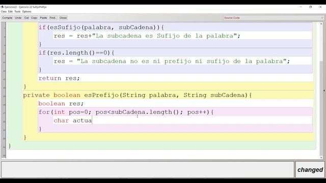 Ejercicio 23: Verificar si una subCadena es Sufijo y/o prefijo de otra cadena(String). || Java смотреть онлайн