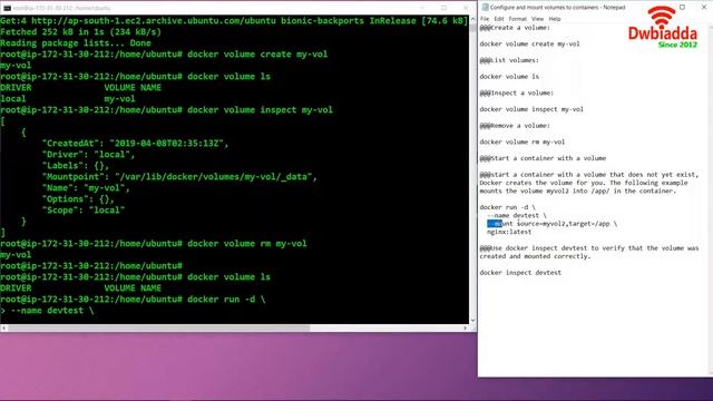 Configure and mount volume to containers | Docker tutorial смотреть онлайн