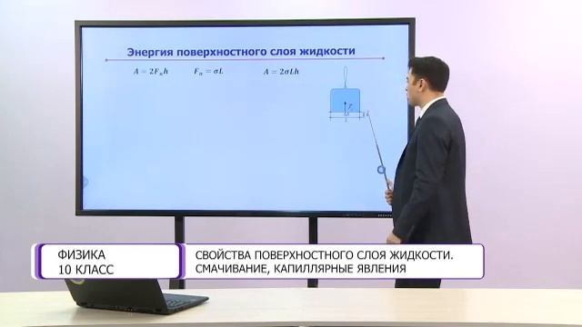 Физика. 10 класс. Свойства поверхностного слоя жидкости. Смачивание, капиллярные явления