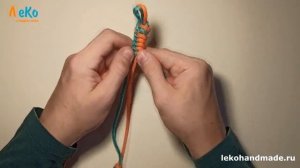 Браслет из паракорда "змейка" с серединкой.