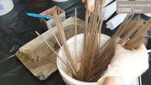 Покраска лозы морилкой LUXENS дуб / орех