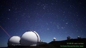 Timelapse of 147 shooting stars and meteors, in 2 hours from Subaru Telescope, Hawaii. SOUND!!