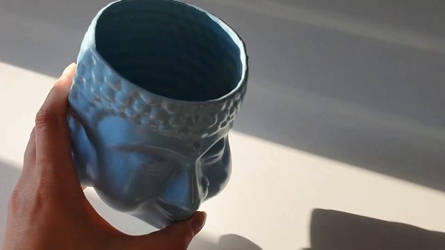 Горшок для цветов Будда, Кашпо. Керамика ручной работы, белый, 11 см, 1,3 л, 1 шт. Эко Хоум.