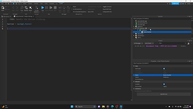 How to Script a Text Button Gui & Button Handler | ROBLOX Studio