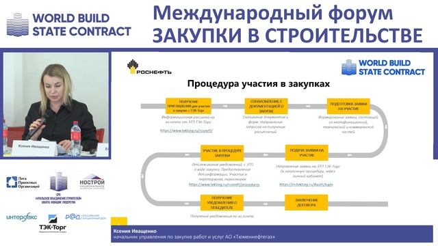 О тендерах АО «Тюменнефтегаз» (структура «Роснефть»). Иващенко Ксения, АО «Тюменнефтегаз»