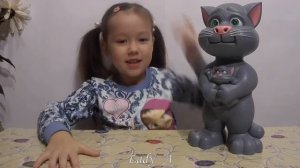 Кот Том говорящая интерактивная игрушка из компьютерной игры играет Леди Настя Tom Cat toy unboxing