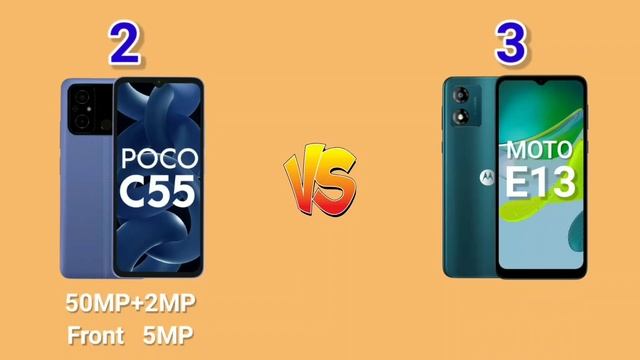Poco C55 Vs Moto E13 Comparison | Smartphone Comparison Under 8000