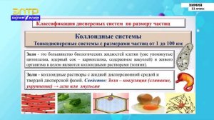 11-класс | Химия | Понятия о дисперсных и коллоидных системах. Суспензии, эмульсии, аэрозоли