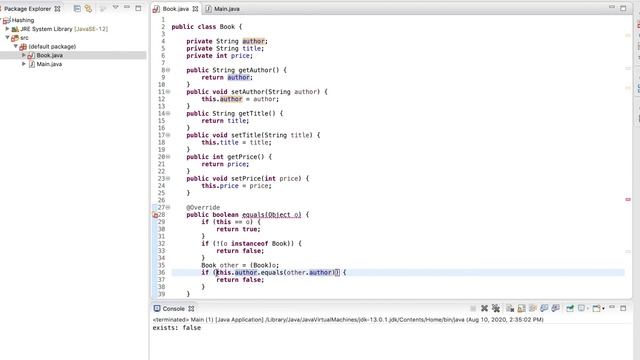 Java Tutorial: hashCode & equals Methods