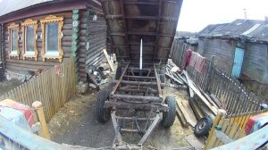 Рабочий момент и езда с прицепом задом.