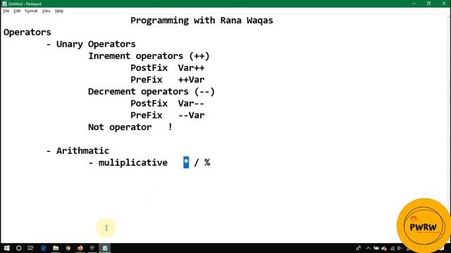 #9 JAVA | Arithmatic Operators  | Part 2 Operators | Programming with Rana Waqas