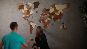Карта Мира из дерева, деревянная карта на стену