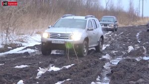 Жёсткая разведка маршрута. Renault Duster, Kia Sportage, Нивы и УАЗы на бездорожье.