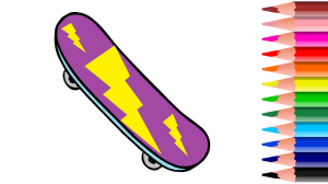 Показываю как нарисовать скейтборд.