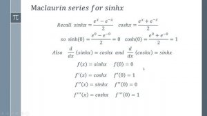 How to Find the Maclaurin Series of sinhx