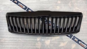 Решётка радиатора черная тюнинг Шкода Октавия 2 А5  после рестайлинга (без значка)