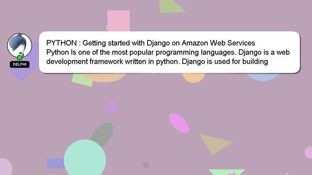 PYTHON : Getting started with Django on Amazon Web Services