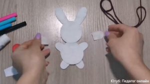 ЗАЙЧИК из ватных дисков. Мастер класс по творчеству. Детские поделки. How to make a bunny. DIY