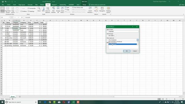 MS Excel Tutorial - Lesson 86 - Creating Macro