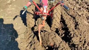 МОТОБЛОК МТЗ БЕЛАРУС WEIMA 13 л с  ,вспашка  при правильной настройке плуга .