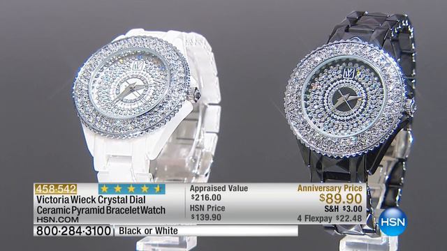 Victoria Wieck Crystal Dial Ceramic Bracelet Watch смотреть онлайн