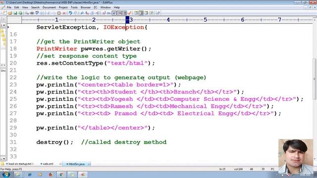 64 if destroy method is called from service method? | Adv Java Servlet Programming Tutorial смотреть онлайн