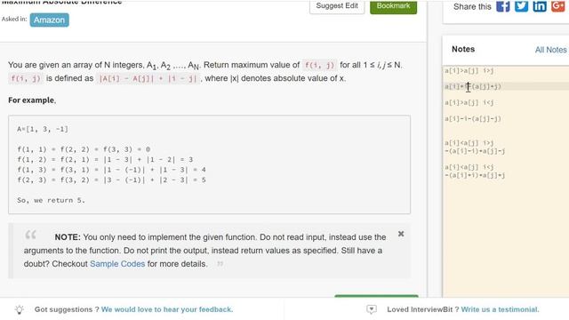 2.3 MAXIMUM ABSOLUTE DIFFERENCE(Arrays)-Interviewbit #arrays#programming смотреть онлайн