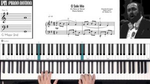 O Sole Mio - It's Now or Never - Pavarotti (Sheet Music - Piano Solo - Piano Cover - Tutorial)