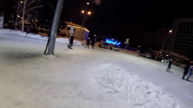 Новогодняя ночная иллюминация в Красноярске. Центр. 2021-2022