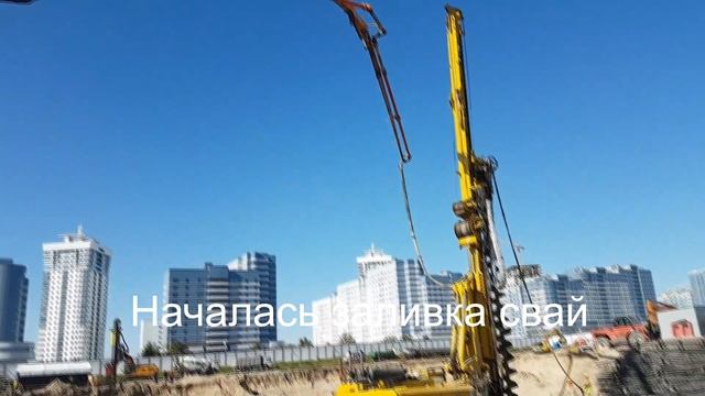 заливка свай бетононасосом