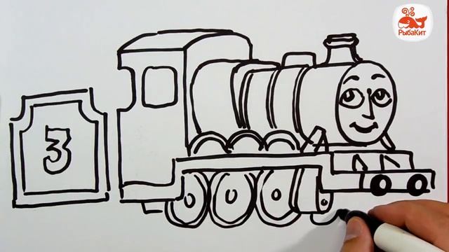 Как нарисовать Паровозик ТОМАС и друзья ГЕНРИ / урок рисования для детей смотреть онлайн