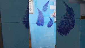 Интерьерная картина на стене. Рисуем цветы легко. Рисуем акрилом. Роспись стен.